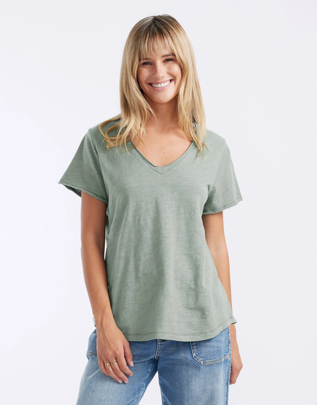 Original V Neck T-Shirt - Sage Relaxing Fit
