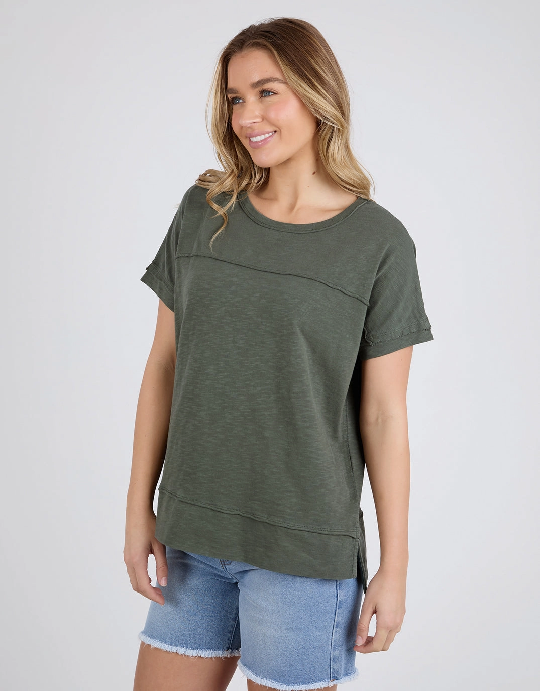 Allison Tee - Khaki Fit For All Day EasyCareFabric