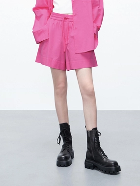 Drawstring Detail Shorts Ultra Lightweight Build Heels