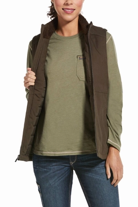 Non Slip Collar Ariat Rebar Womens DuraCanvas Insulated Vest