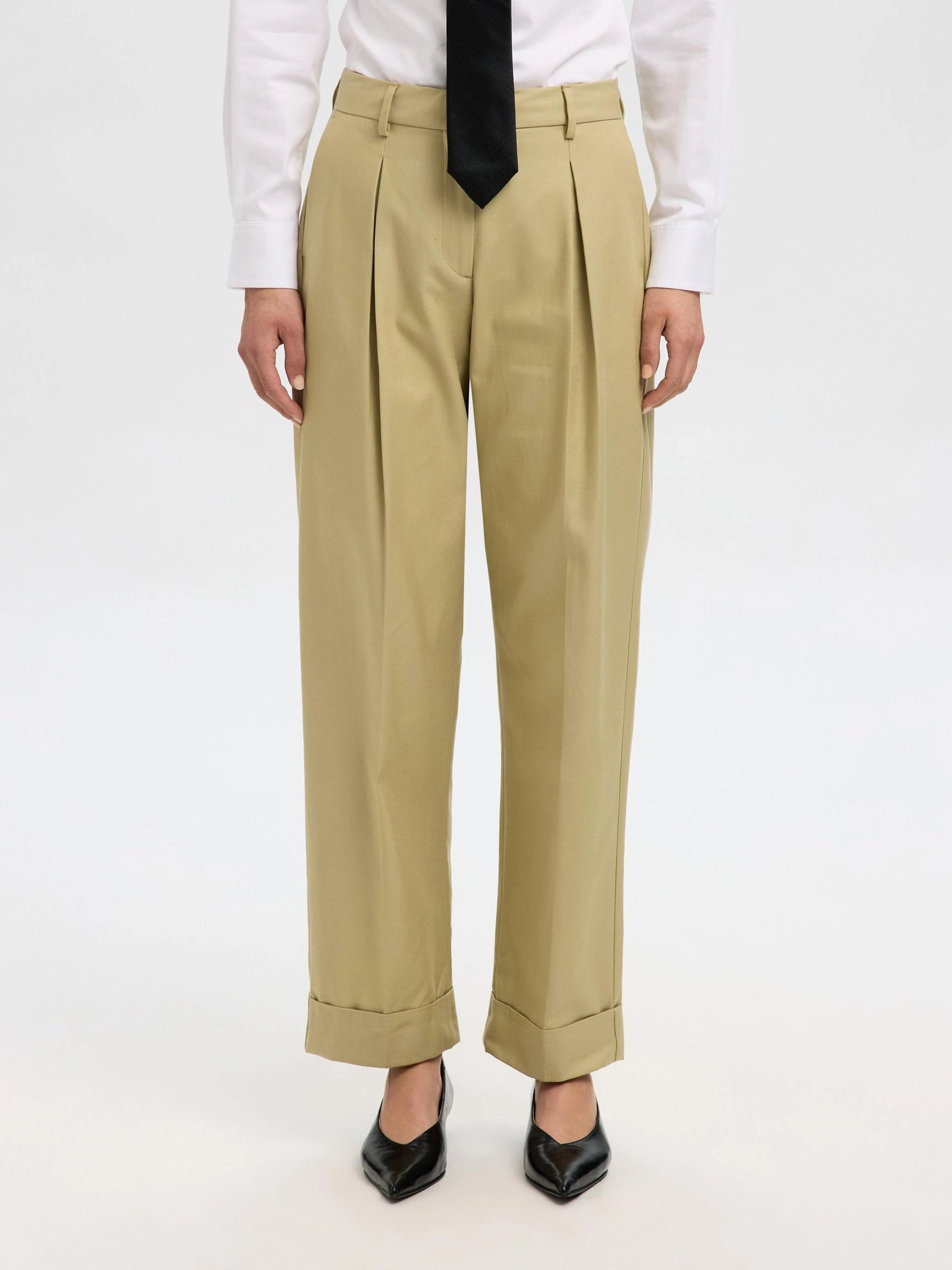 SELECTED Tapered Dora Pants in Slate Green Quick Access Zippers