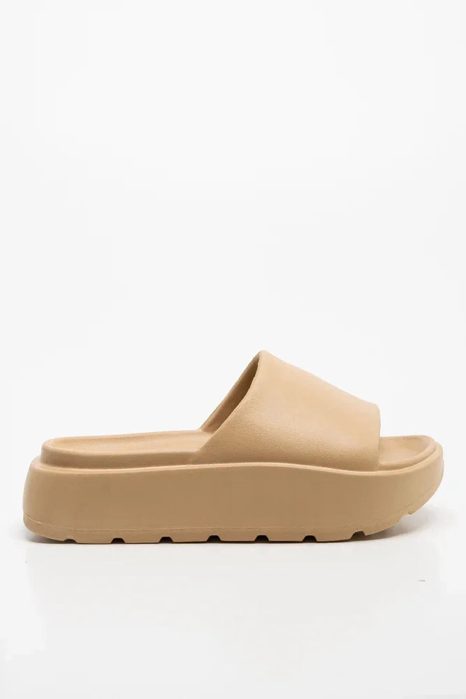 Platform Slide Natural Day Glam