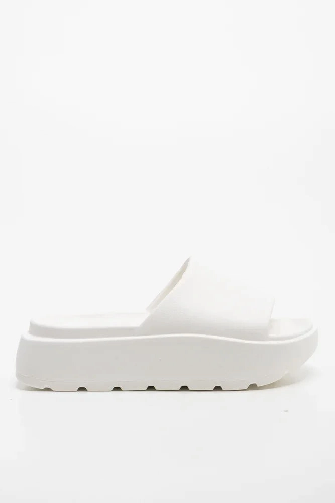 Casual Shoes Platform Slide White