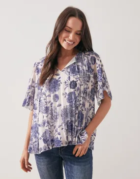 Pleated Top - Navy Quick Dry Technology