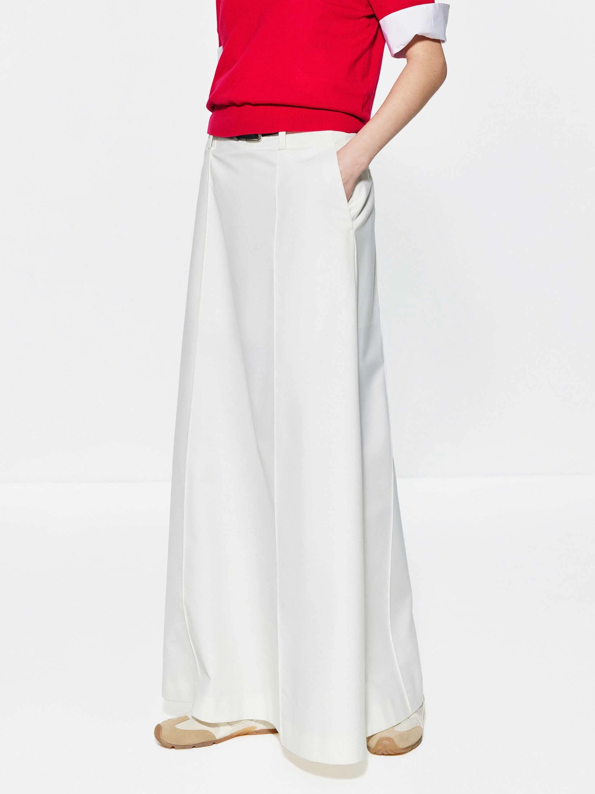 Include Belt Back Slit Maxi Skirt Seamless Finish