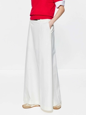 Include Belt Back Slit Maxi Skirt Effortless Feel