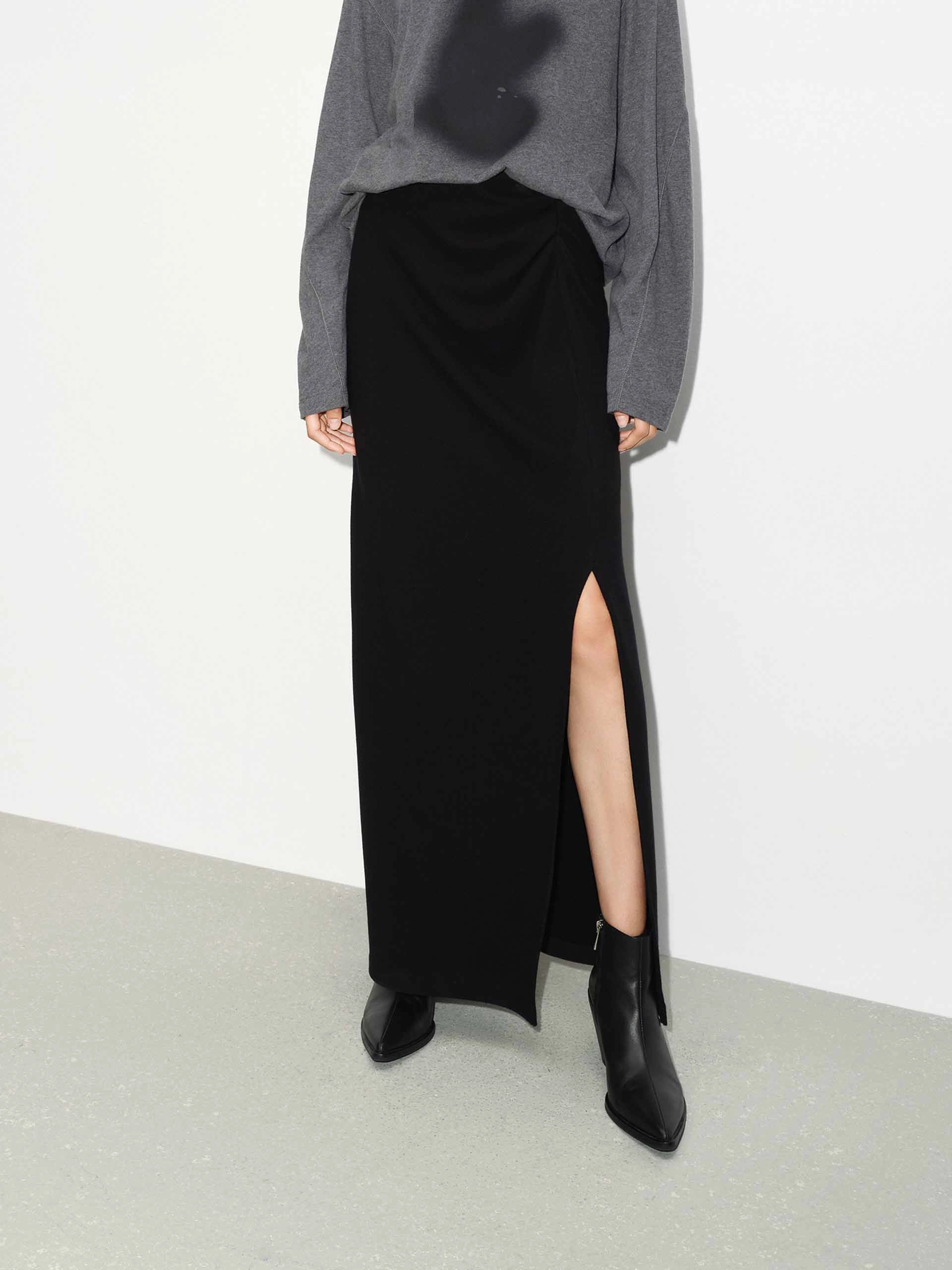 Maxi Side Slit Skirt Lined interior Senior Style