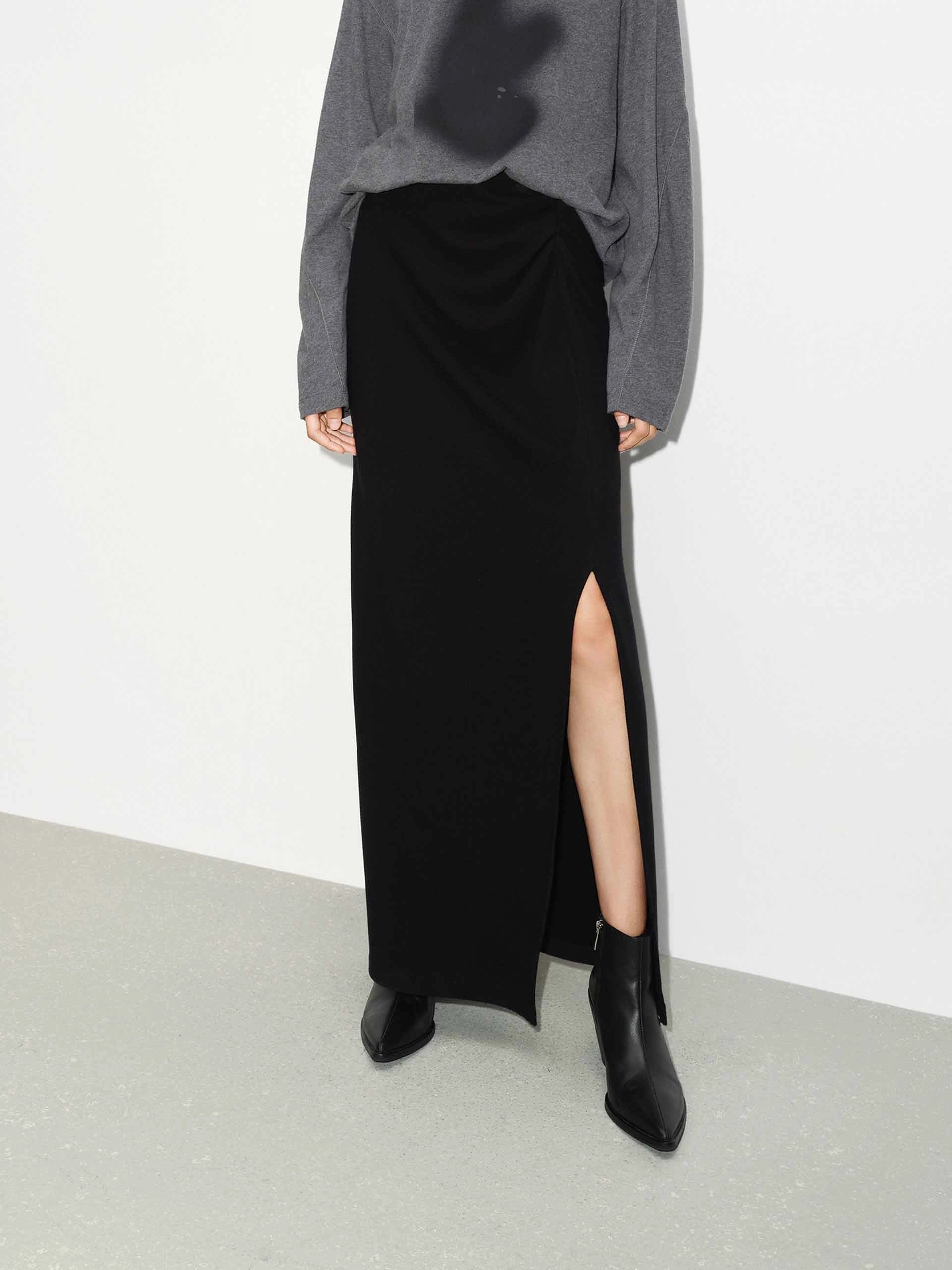 Maxi Side Slit Skirt Creative Fashion