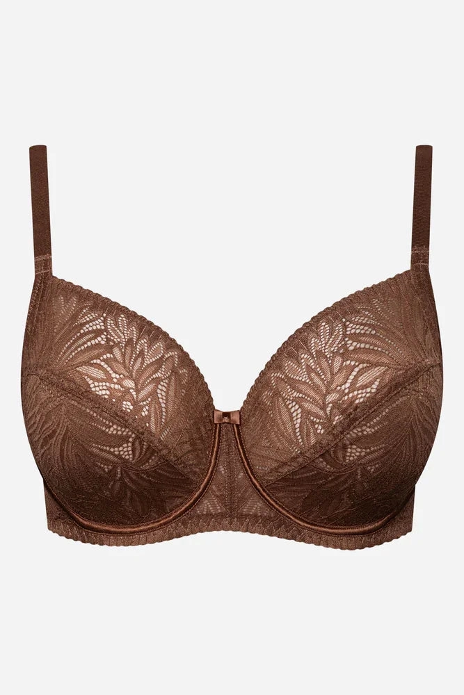 Hook-and-eye closure seams Polyester active clothing Plus Size 2 Pack Lace Non Padded Underwire Bras Brown And Natural