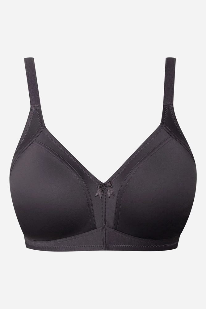 Plus Size 2 Pack Smooth Non Padded Wire Free Bra Grey And Green Lightweight Design