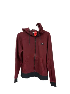 Athletic Jacket By Nike Apparel In Red, Size: M Heavy Duty Buckle Adjustable Hood Feature