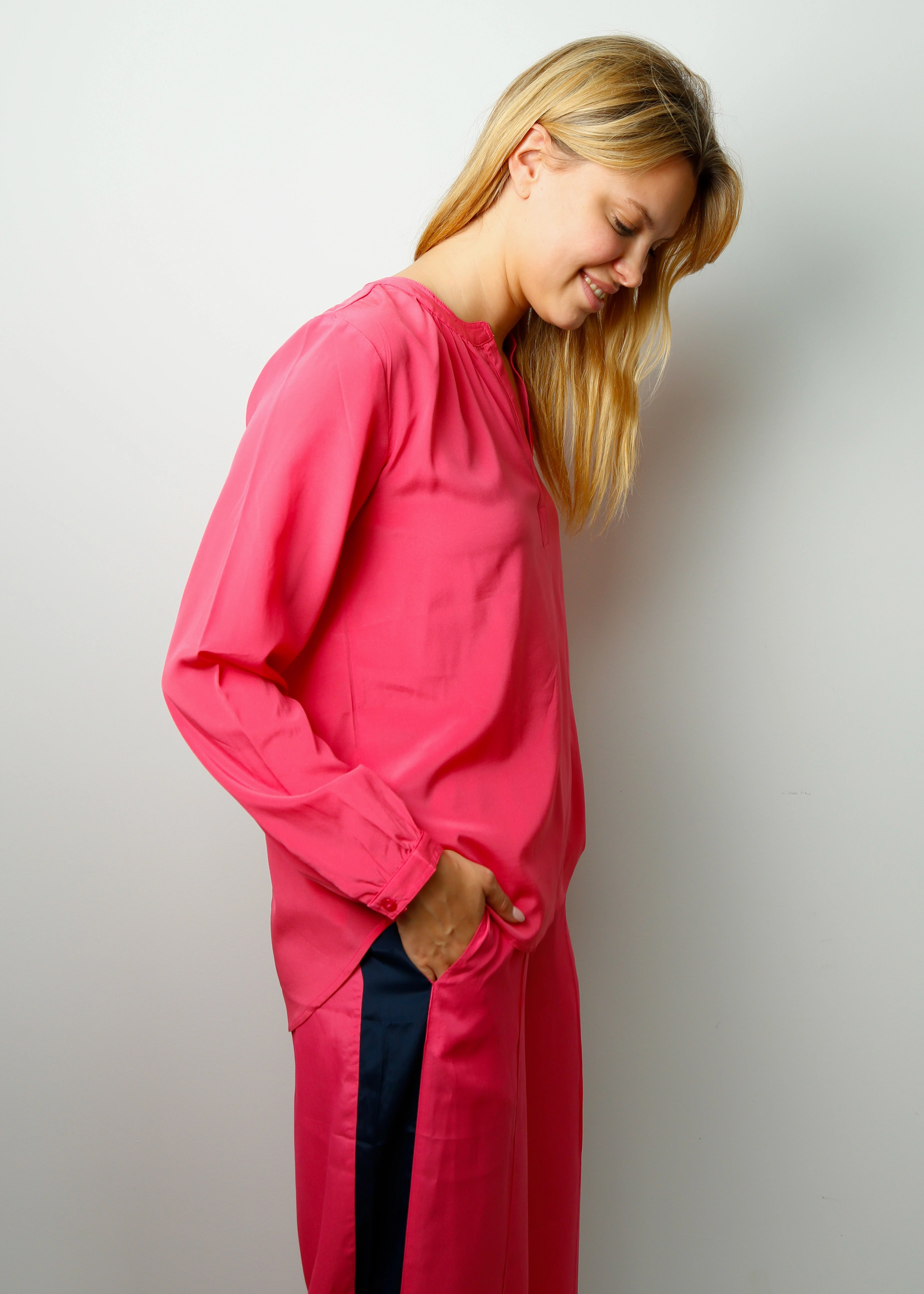 PPL Kylie Trousers in Hot Pink Durable Waistband Layered Look