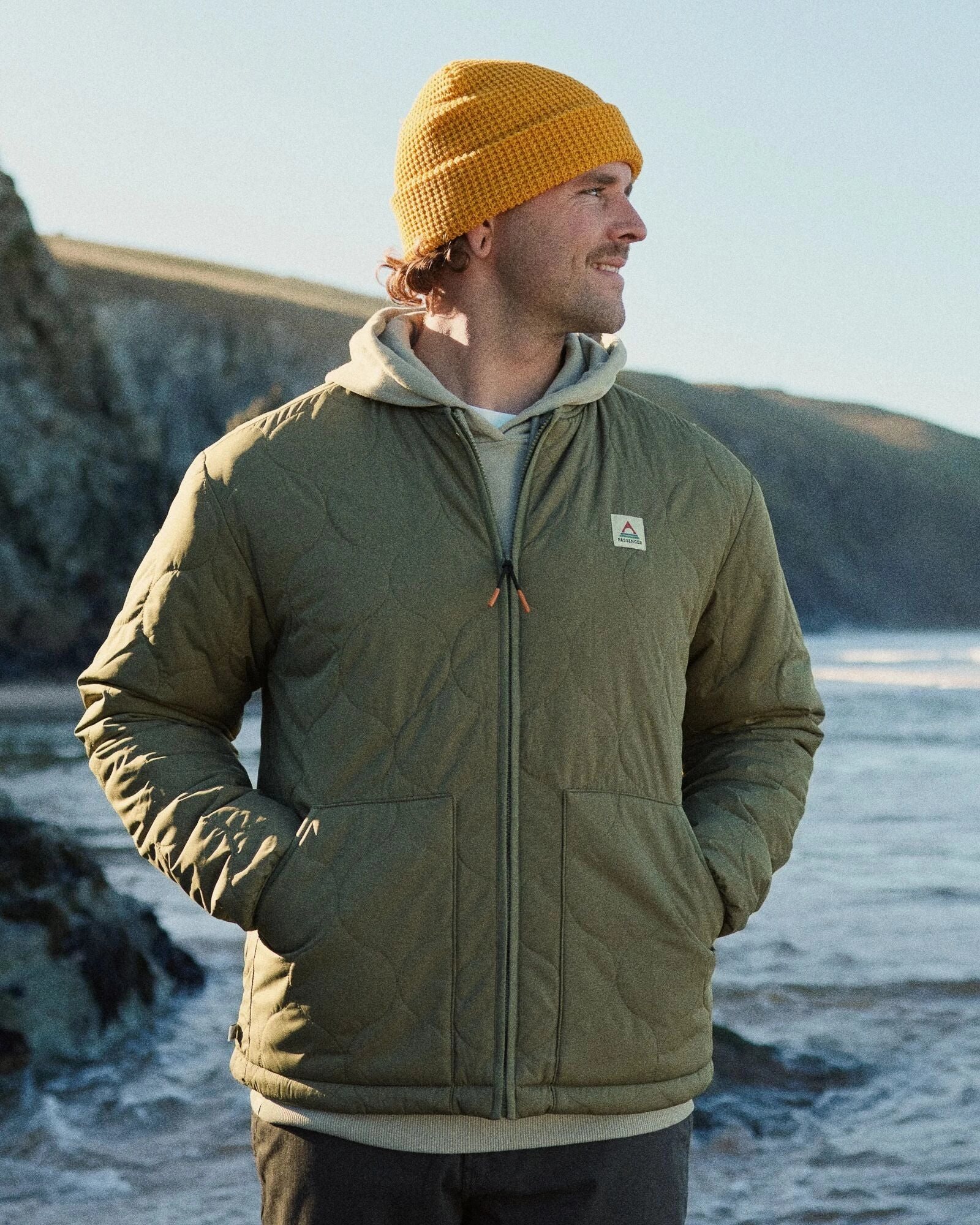 Hytte Recycled Fleece-lined Jacket - Dusty Olive Ripstop Technology High Collar Windguard