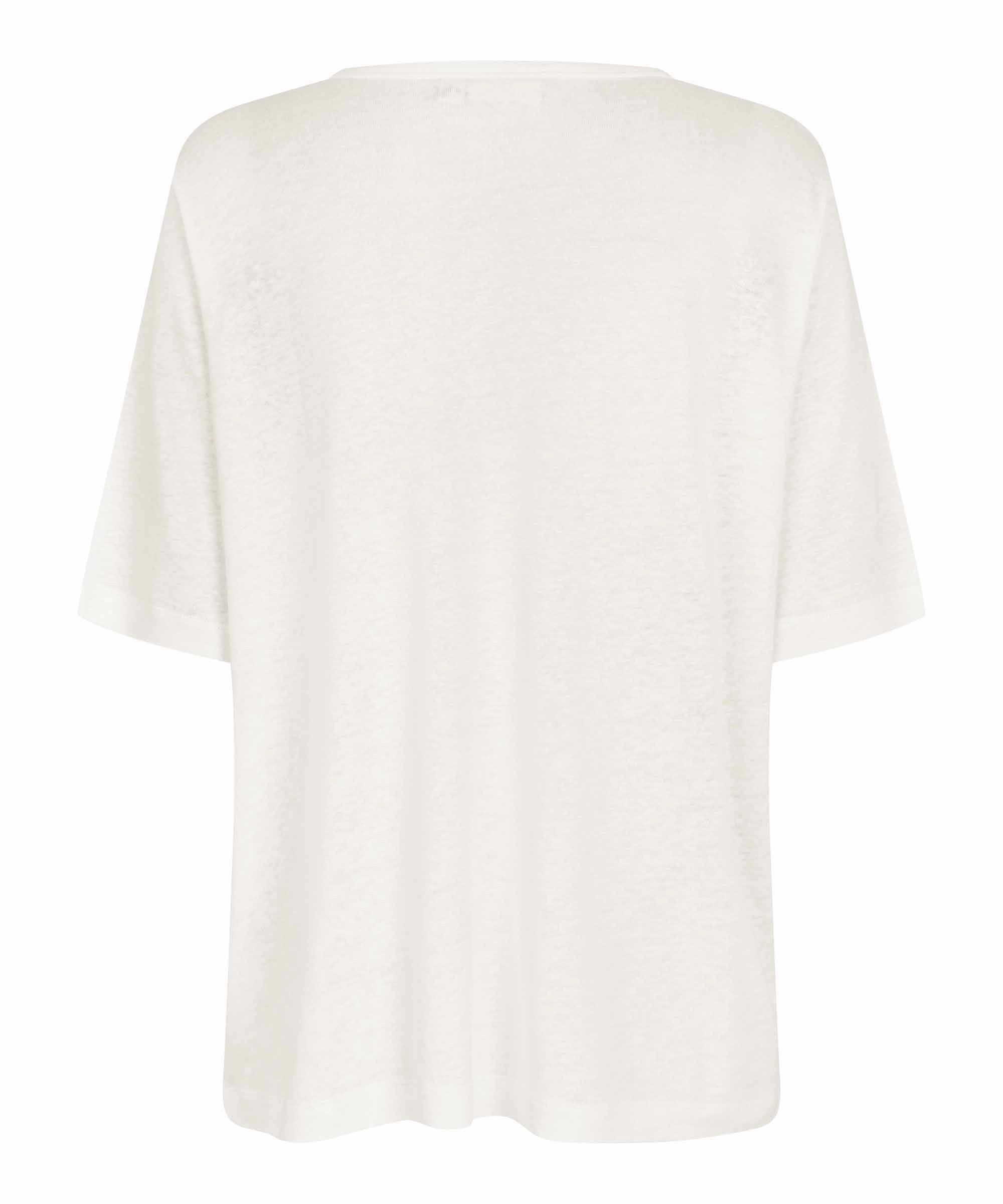 NonIrritating 1010605 MaBallumi Linen Blend Top - White