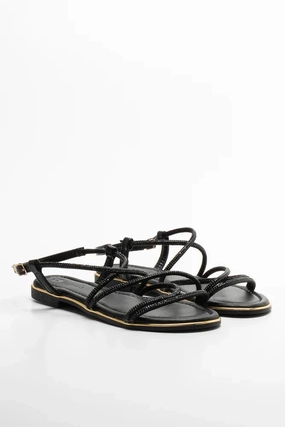 Diamante Strappy Sandal Black Summer Glow