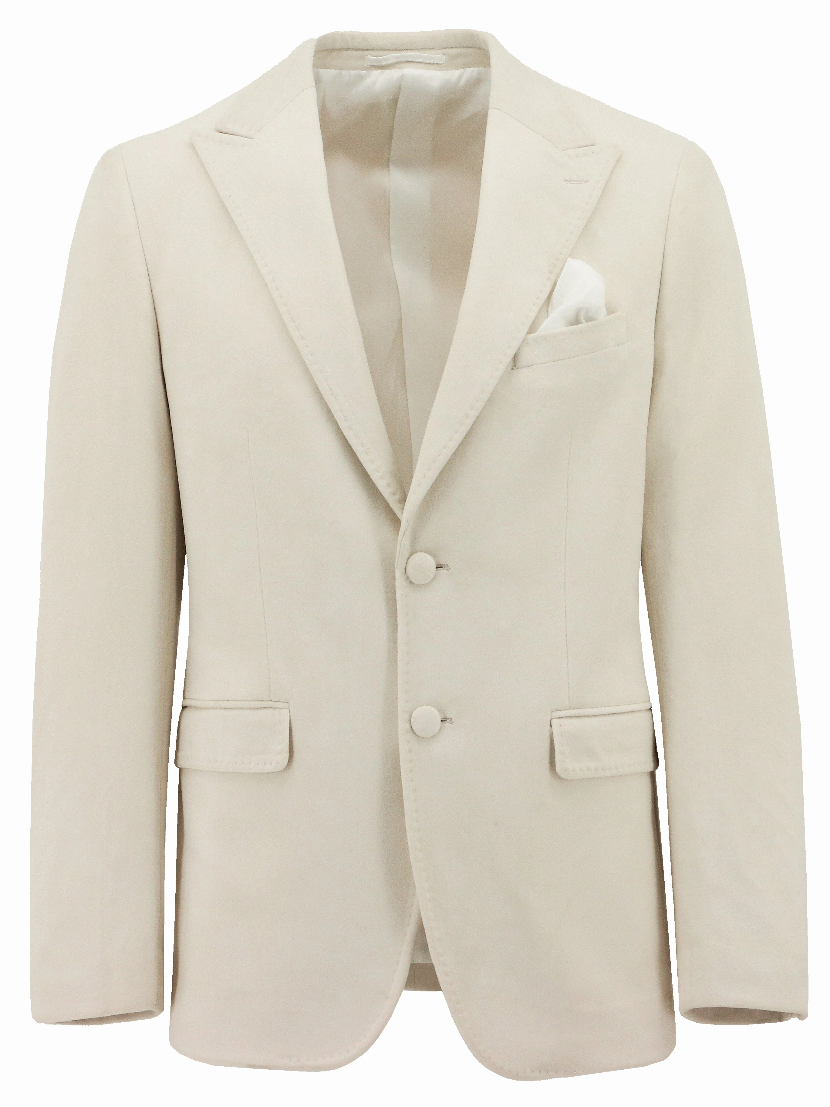 Turin Ivory Sports Jacket Subtle Texture Reflective Zippers