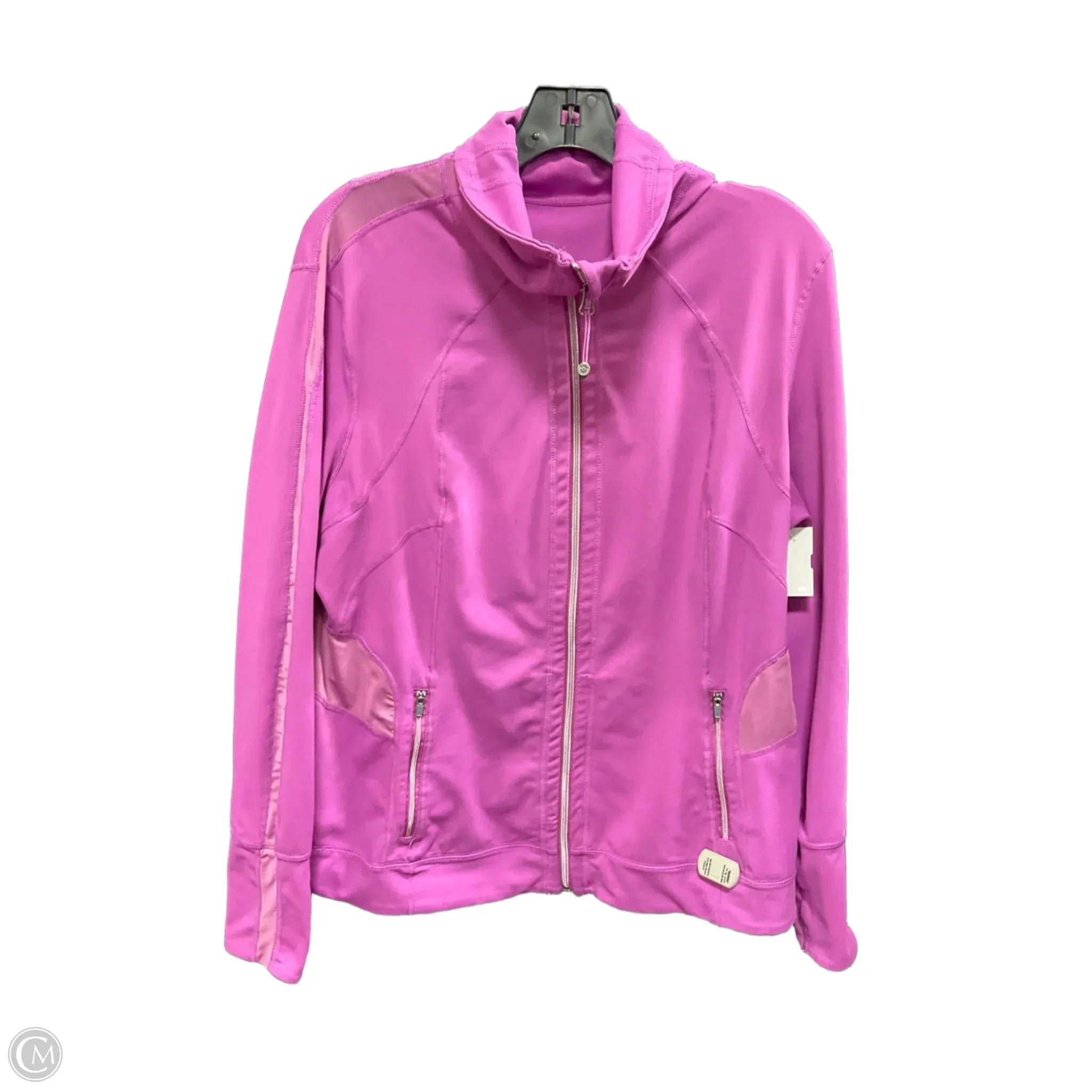 Athletic Jacket By Tangerine In Purple, Size: Xxl Zip Pockets Foldable Design