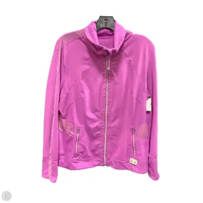 Athletic Jacket By Tangerine In Purple, Size: Xxl Zip Pockets Foldable Design