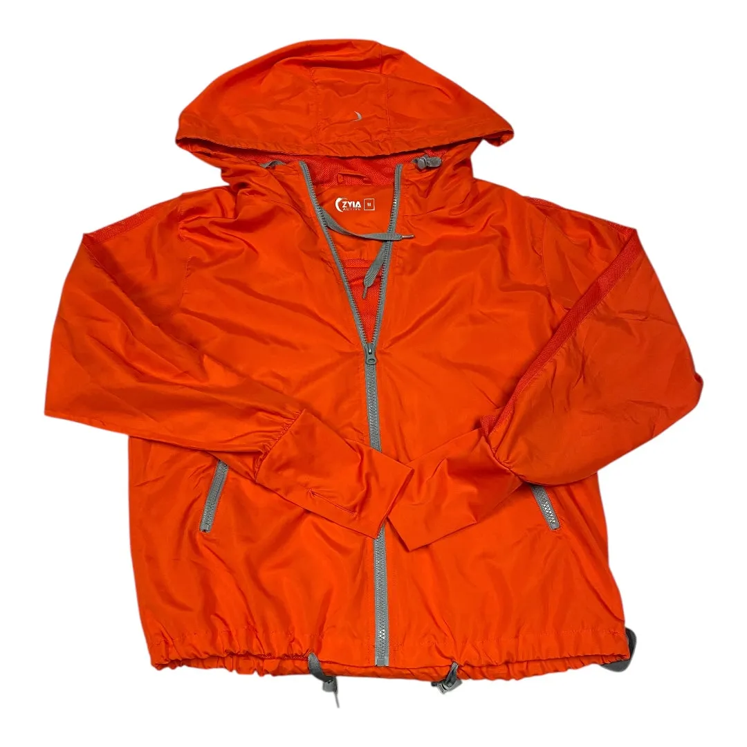 Structured Casual Fit Athletic Jacket By Zyia In Orange, Size:M