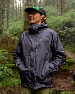 Trailscape Men's Recycled Waterproof Jacket - Charcoal AllPurposeFastening Reflective details