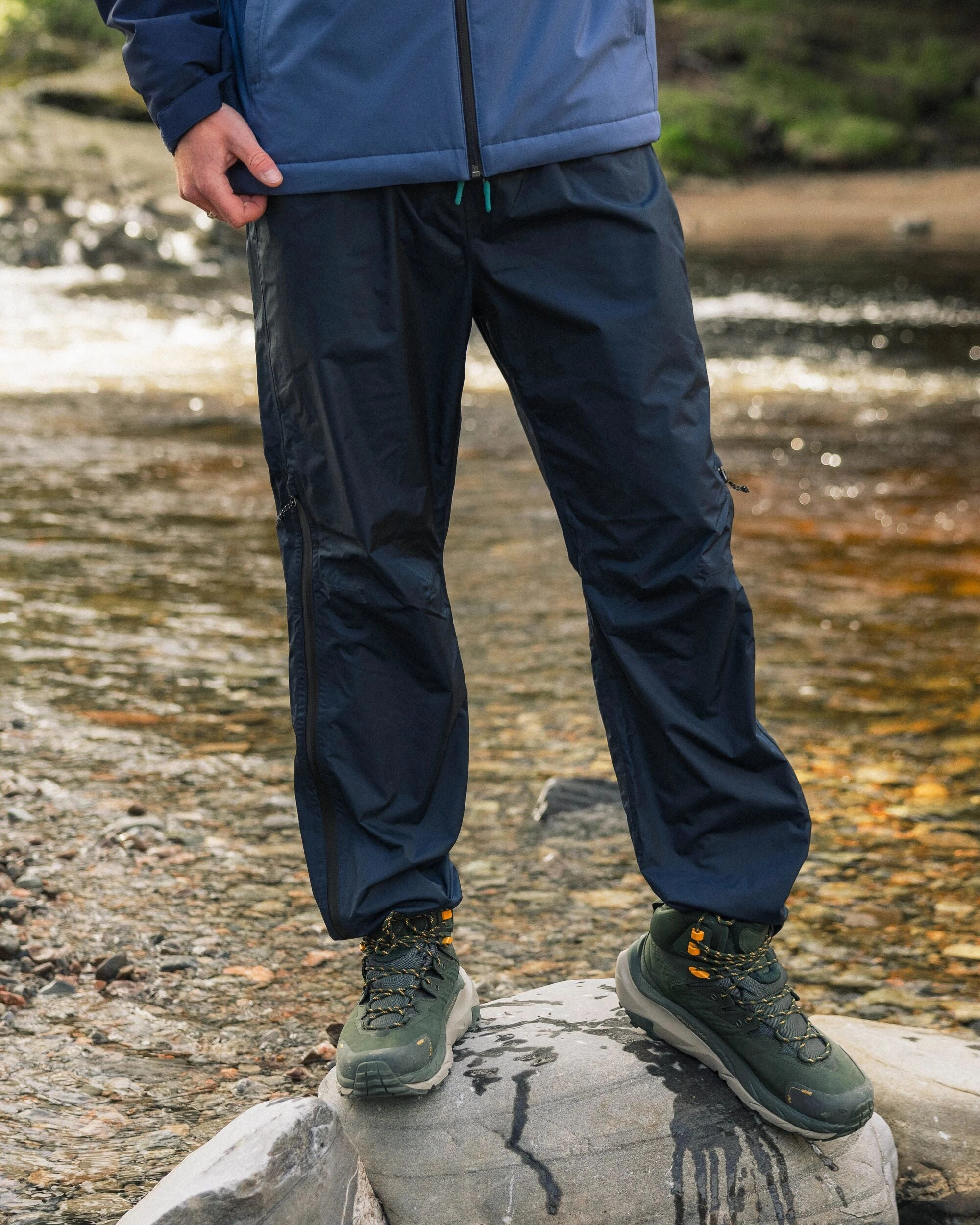 Droplet Waterproof Recycled Trouser - Deep Navy Comfortable Movement Adjustable drawstring