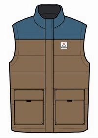 Baltic Recycled Insulated Gilet - Toffee/Blue Steel Pre Shrunk Cotton Blend