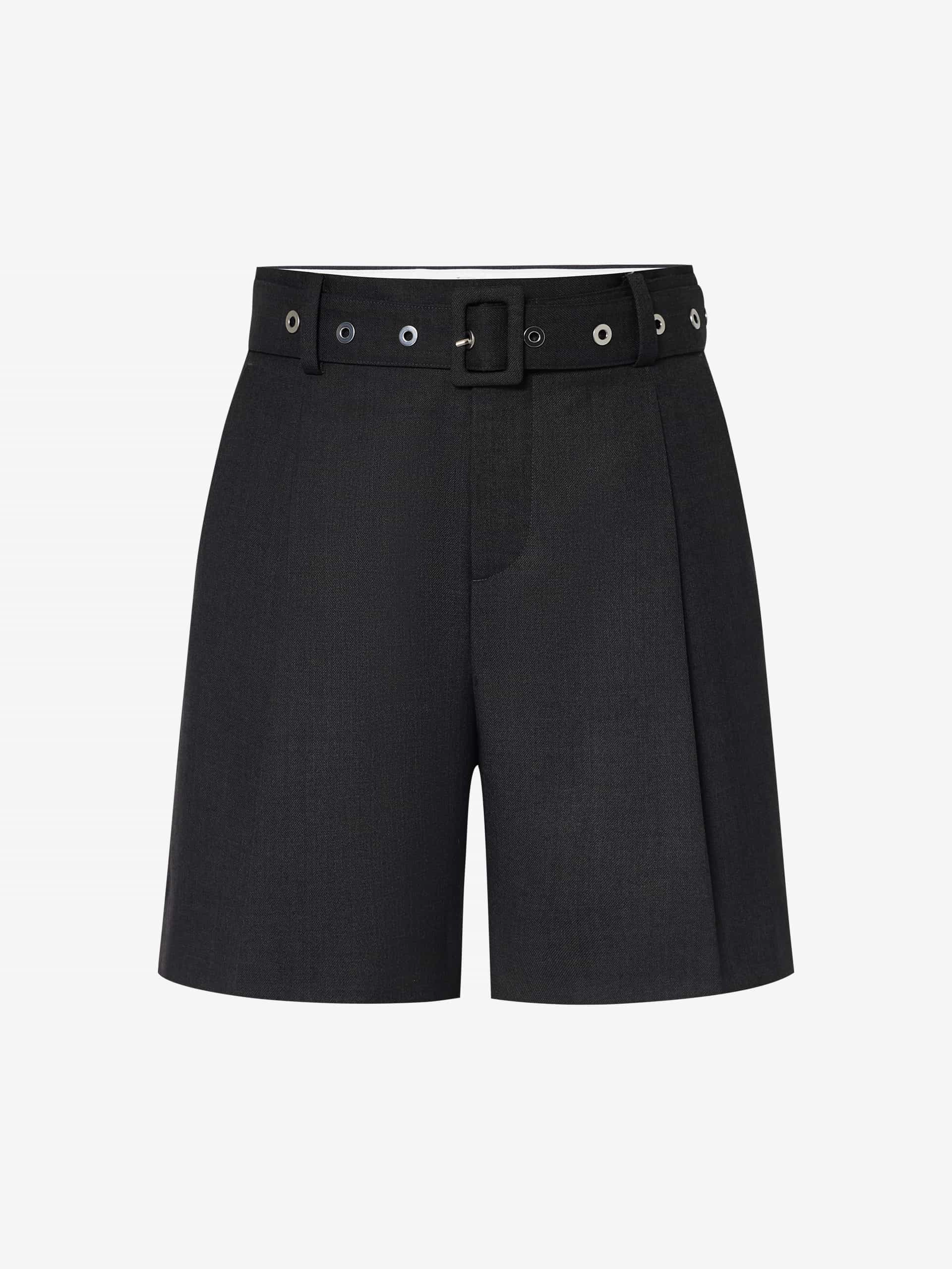 Wool Blend Belt Shorts service industry Durable Hem Finishing