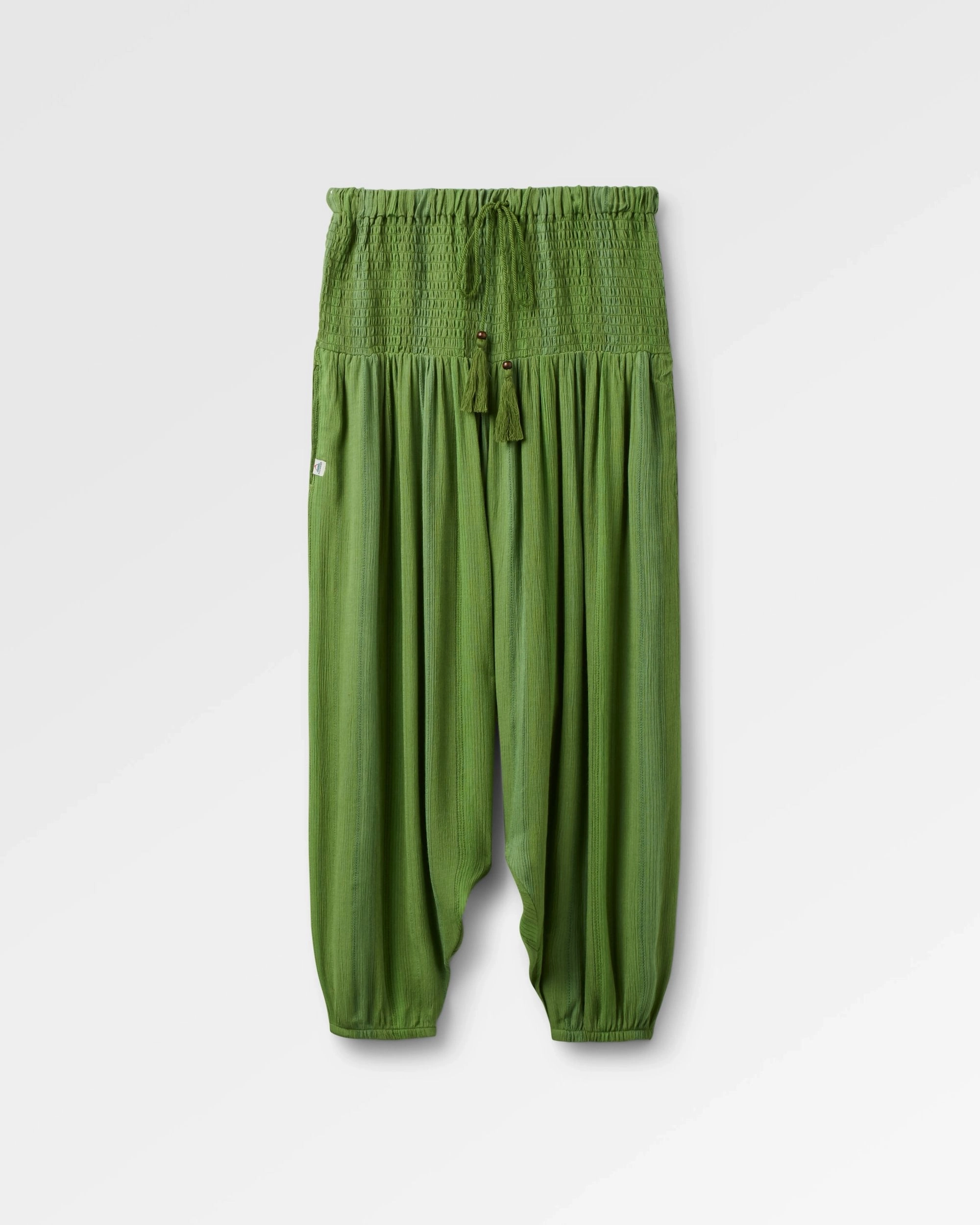 Daylily Loose Trouser - Stem Green Stripe Smart Fit Cozy Waist