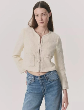 R&B Cheyenne Tweed Jacket in White Rugged Style