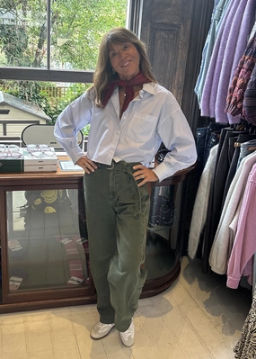 Rag & Bone Charlie Barrel W Belt in Dark Olive No Chafe