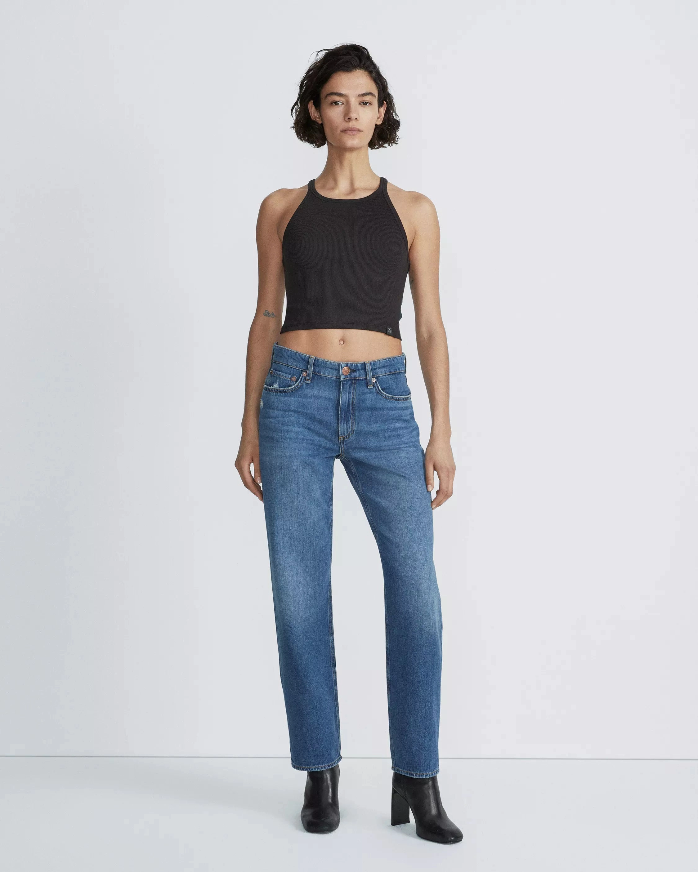 Relaxed Cut Neutral palette Rag & Bone Dre Low Rise Baggy in Blake