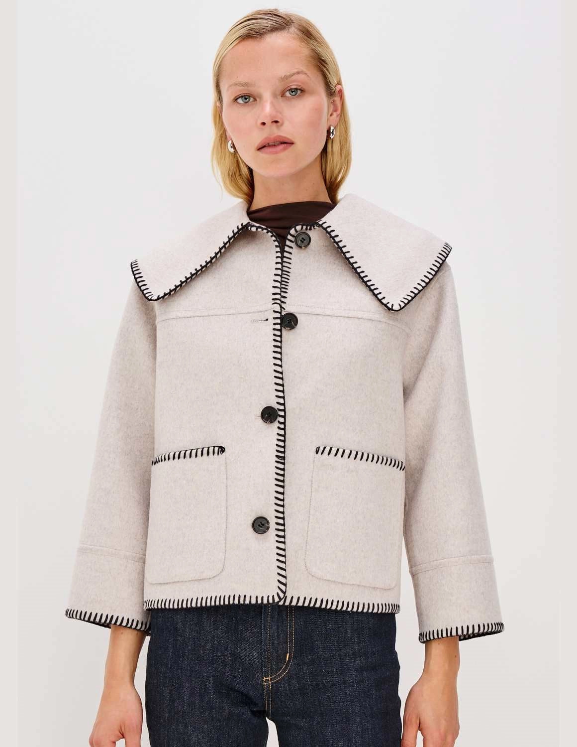 AdjustableDrawstring Ultra Soft Brushed Interior RAILS Patty Jacket in Oatmeal