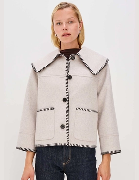 AdjustableDrawstring Ultra Soft Brushed Interior RAILS Patty Jacket in Oatmeal
