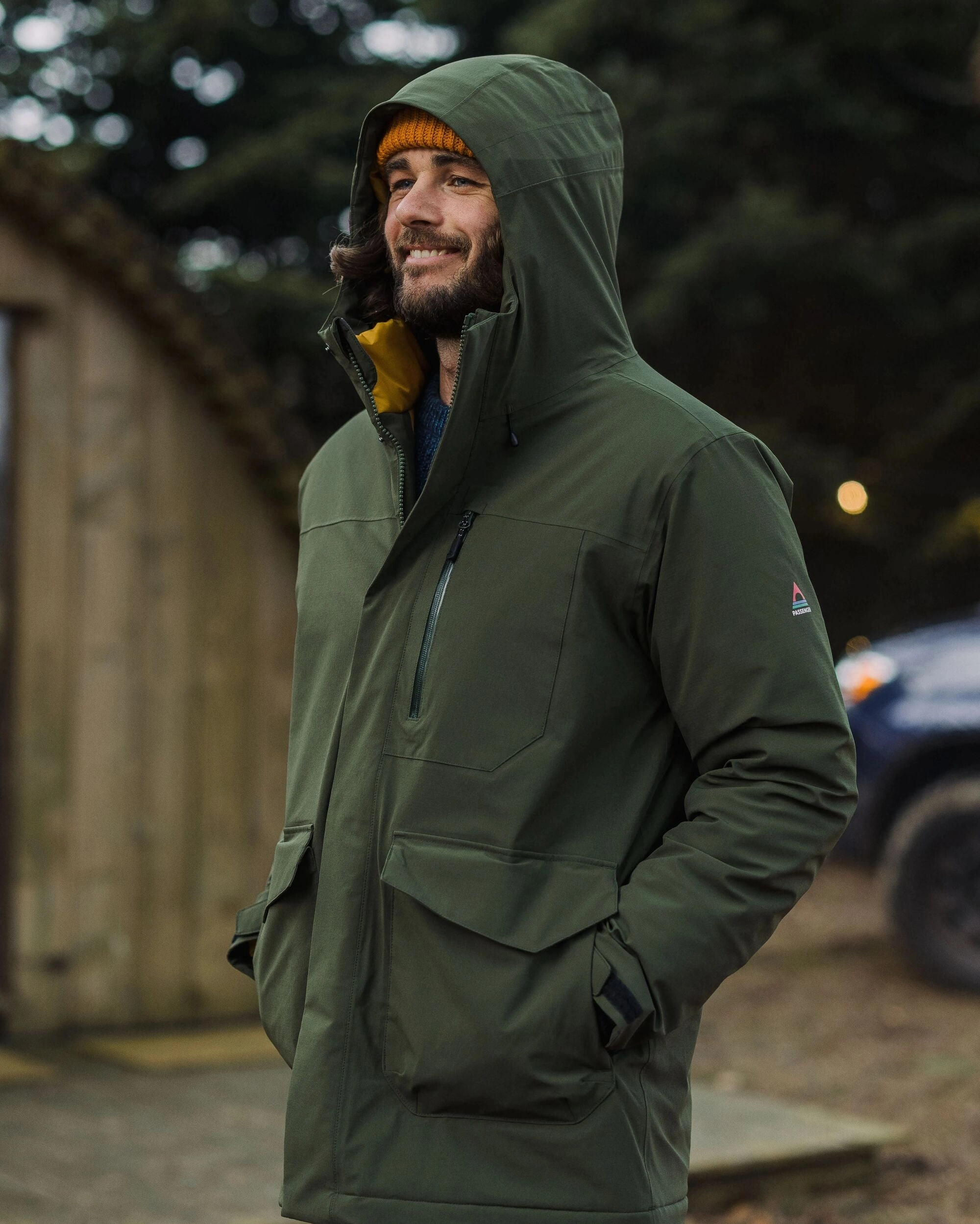 Double Stitch Reinforcement Rainier Waterproof Parka - Fir Tree