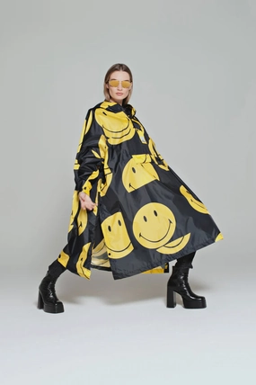 Light Activated Cooling Slim Silhouette Rainkiss All Smiles X Smiley Waterproof Poncho