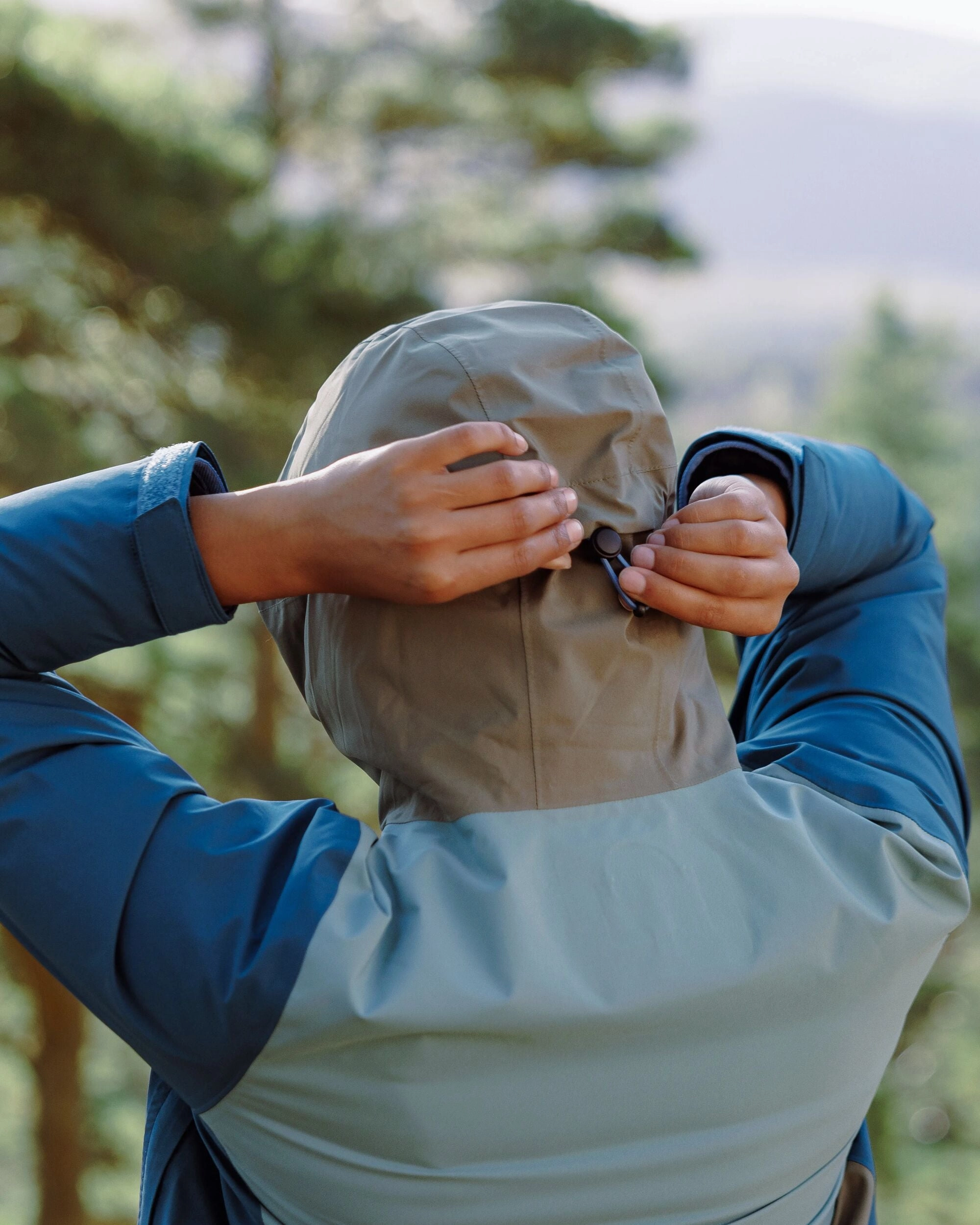FlexFoldPackaging Rainstorm Recycled Waterproof Jacket - Tidal Blue/Arctic/Dusty Olive