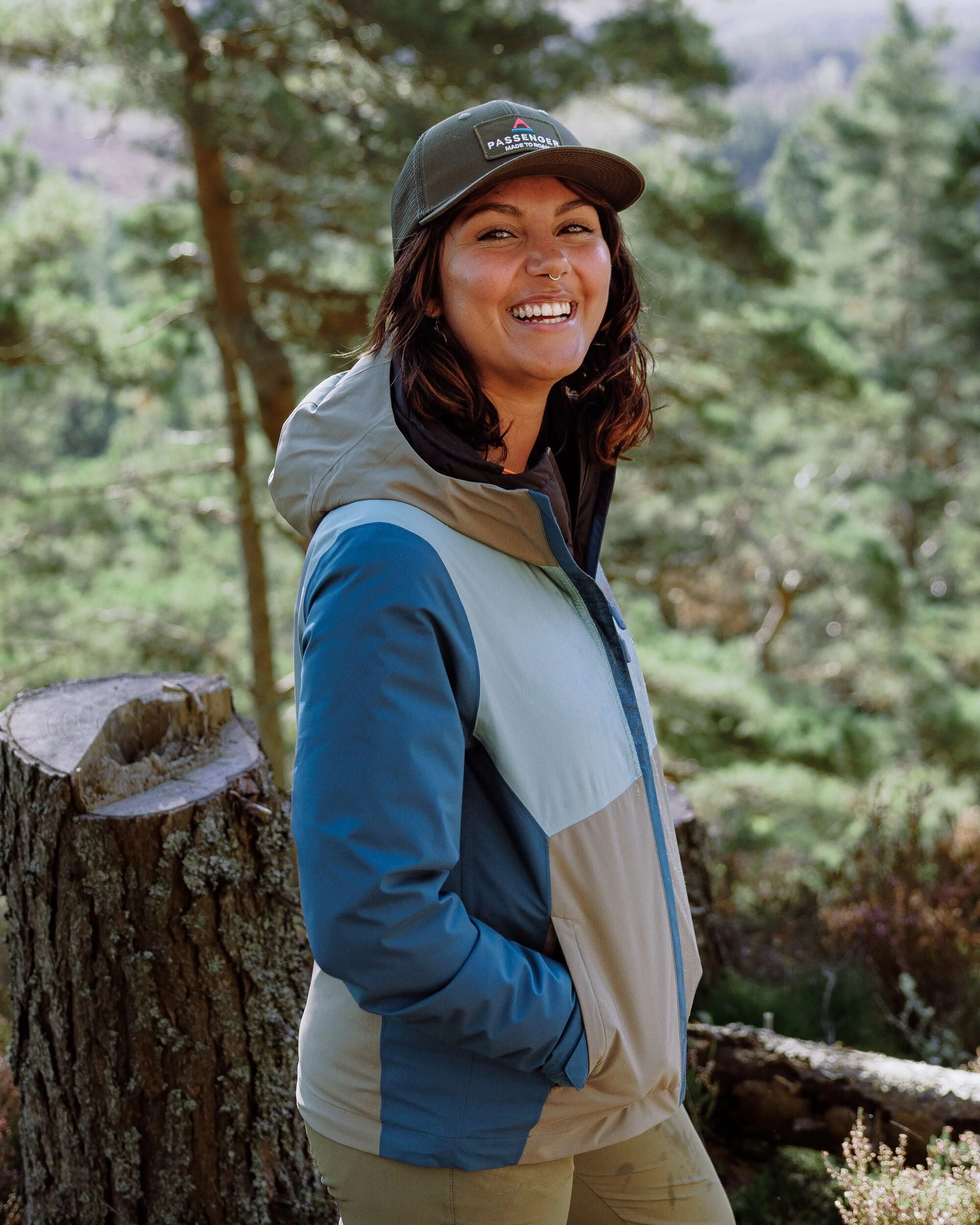 Recycled Polyester Seam Sealed Rainstorm Recycled Waterproof Jacket - Tidal Blue/Arctic/Dusty Olive