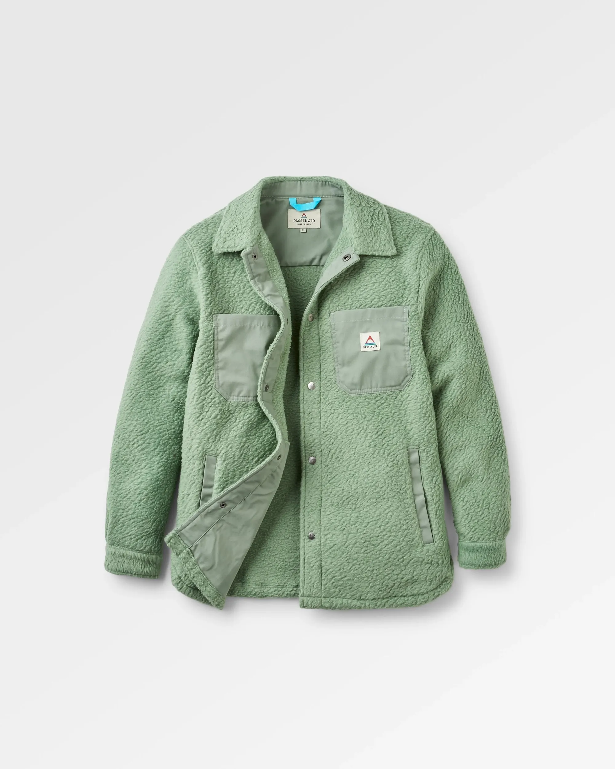 Anti Pill Treatment Rappel Recycled Sherpa Oversized Shirt - Pistachio