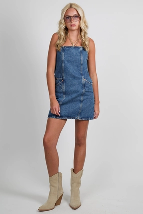 RE/DONE | Margo Denim Mini - Blue Ruffle-Detail Chic Comfort