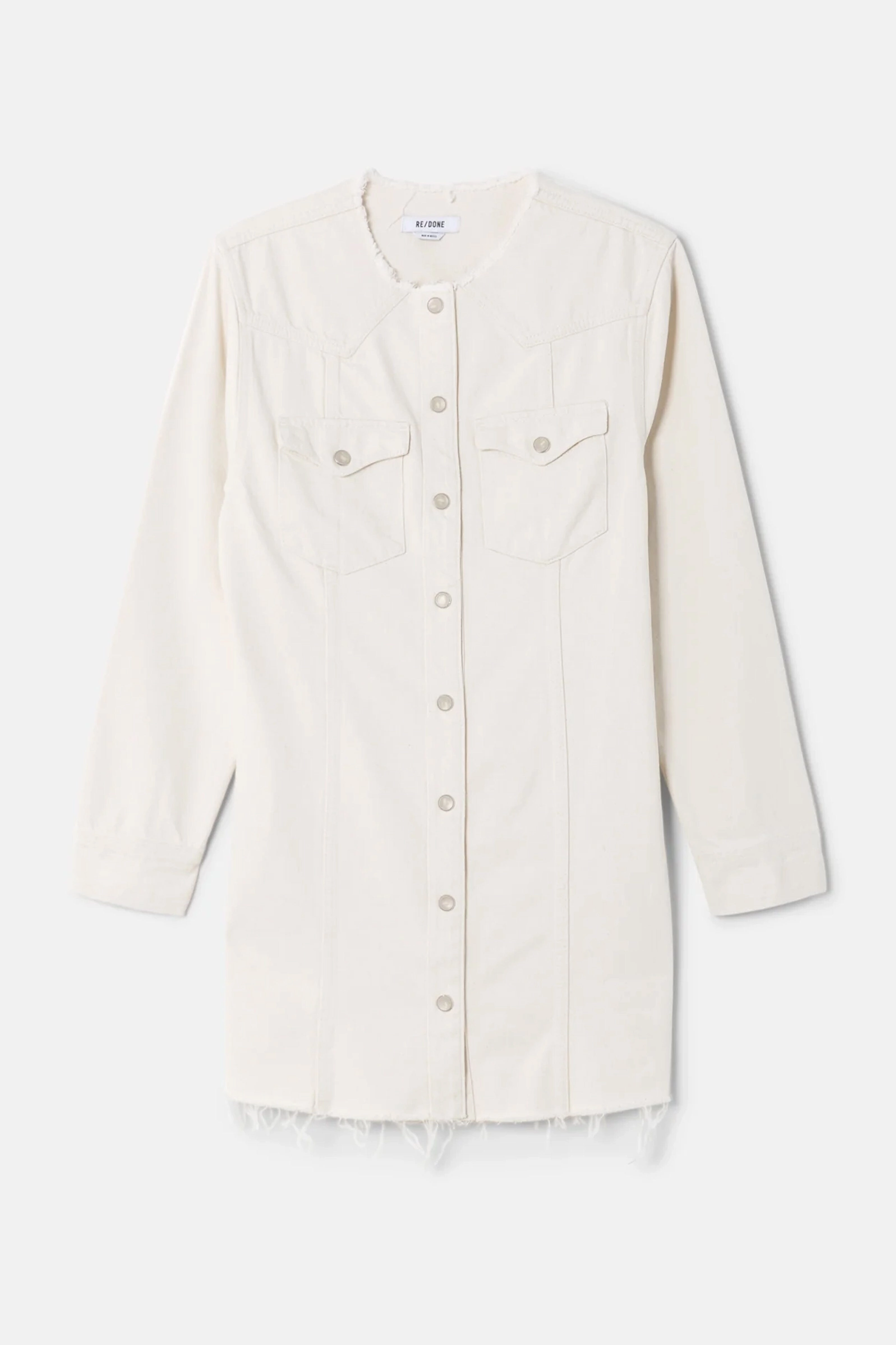 Petite-Size Cozy Wearable RE/DONE | The Riley Mini Dress - Crema
