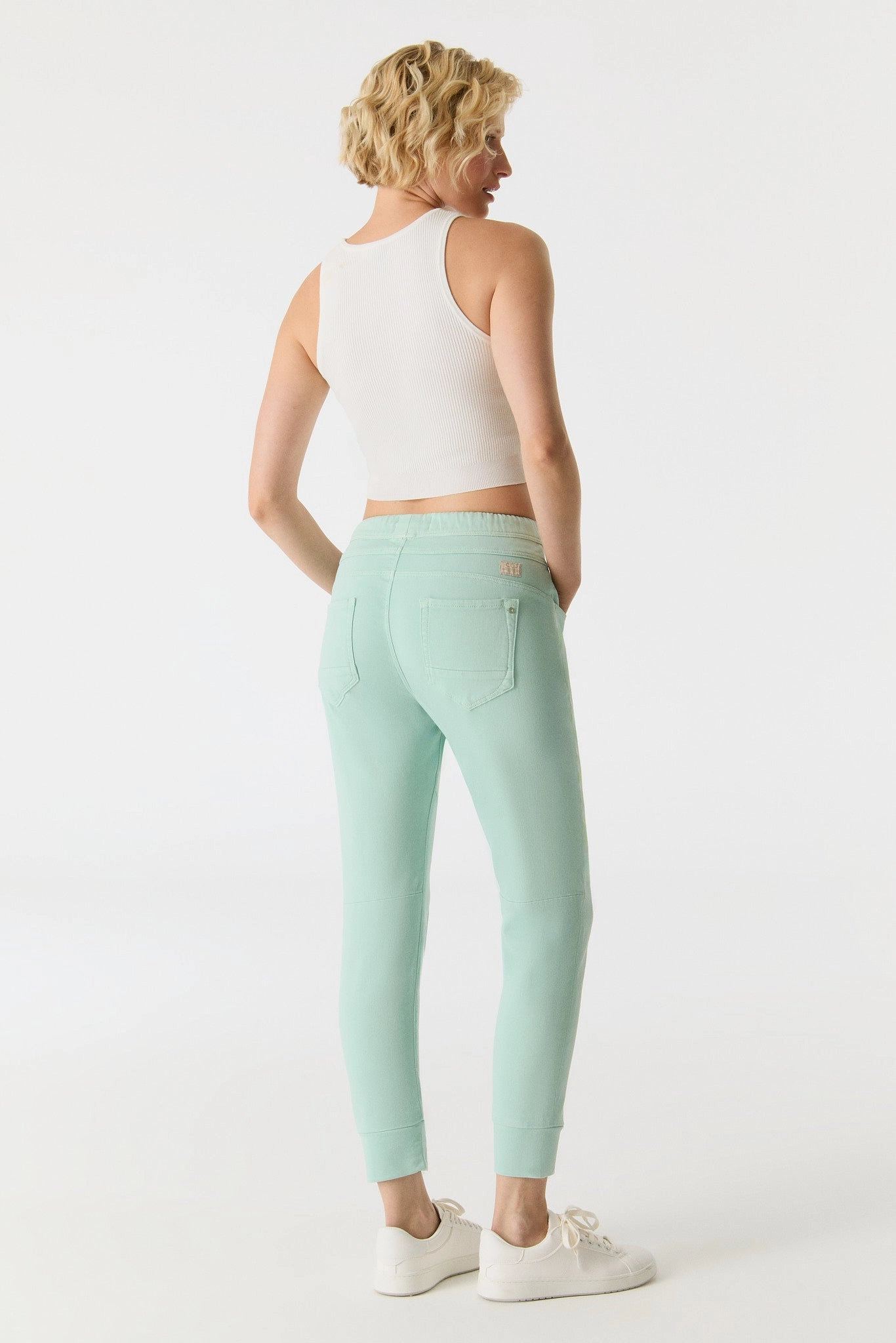 Water Resistant Relax Fit Design Mila slim Jogger Style Pant - Aqua Sky  27" Inseam L01