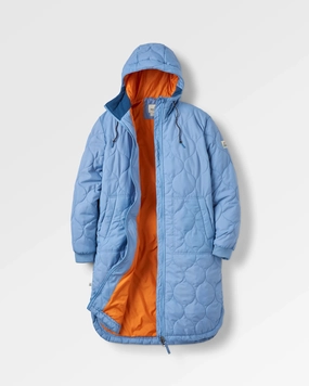 Flora Long Recycled Insulated Parka - Faded Denim AntiSnag Lining Material