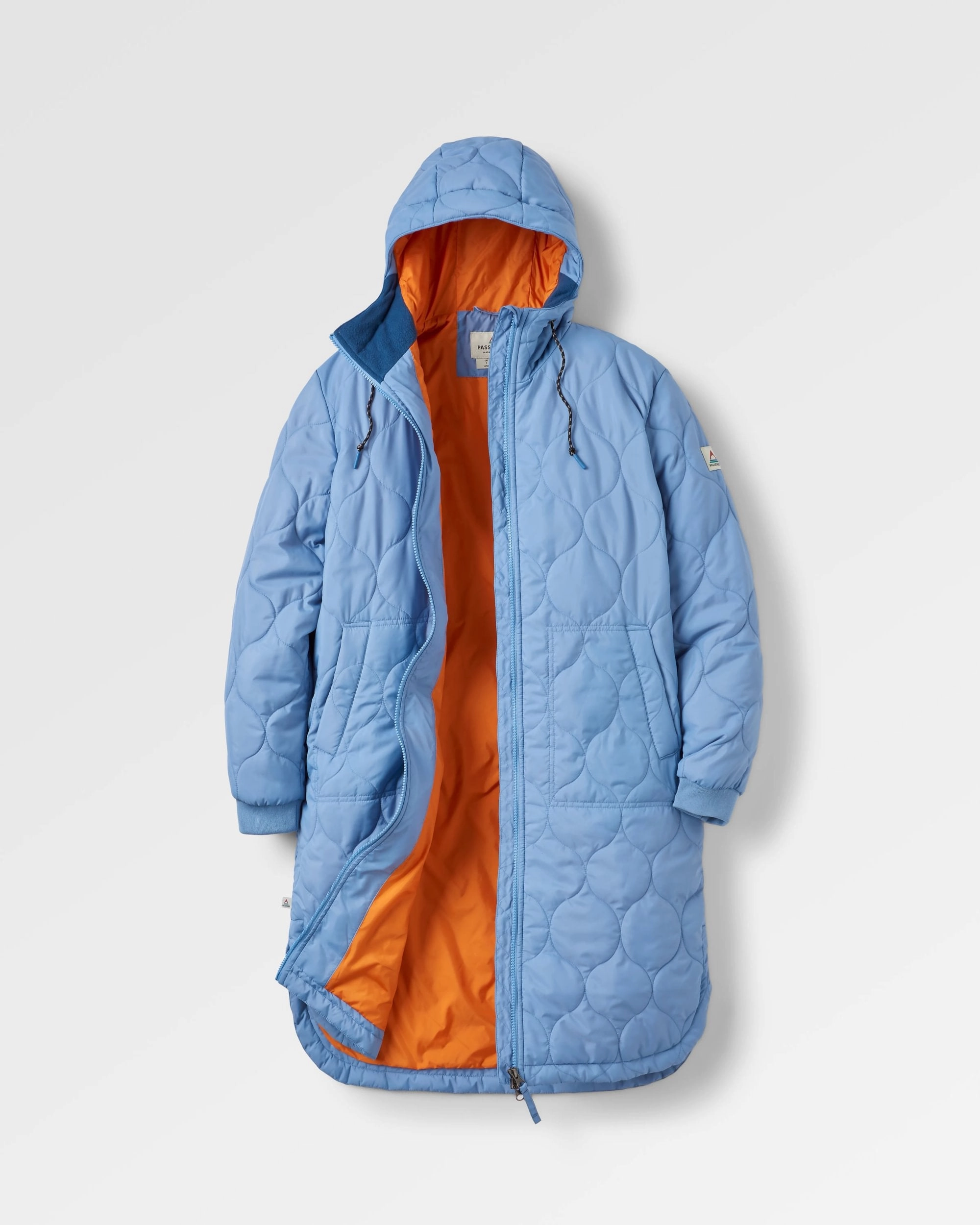Flora Long Recycled Insulated Parka - Faded Denim AntiSnag Lining Material