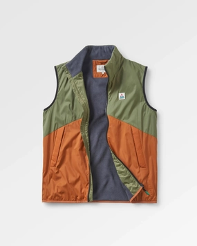 Adjustable Hem Cords Oversized style Dusk Recycled Insulated Gilet - Dusty Olive