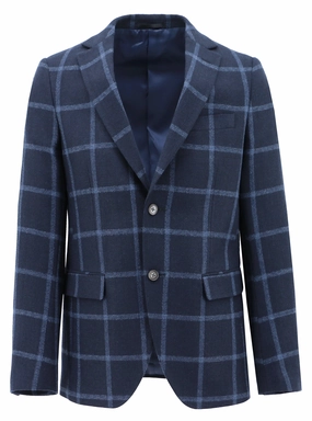 Melrose Blue Checked Sports Jacket Sustainable Recycled Material TemperatureRegulating Tech