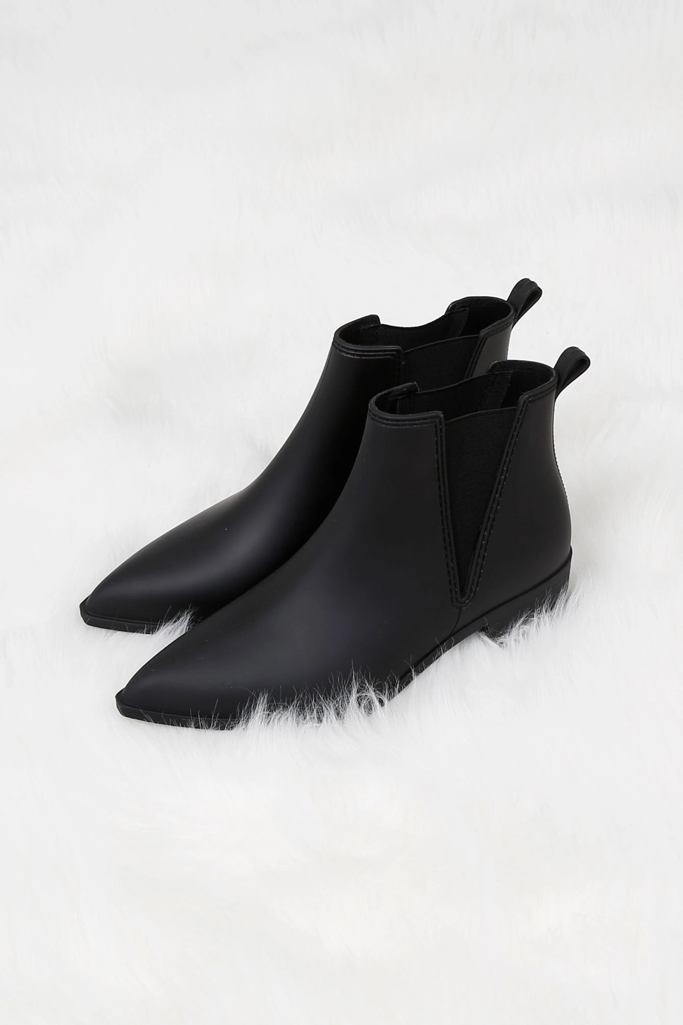 Non Compression Fit Durable Leather JEFFREY CAMPBELL | Mist Rainboot - Black
