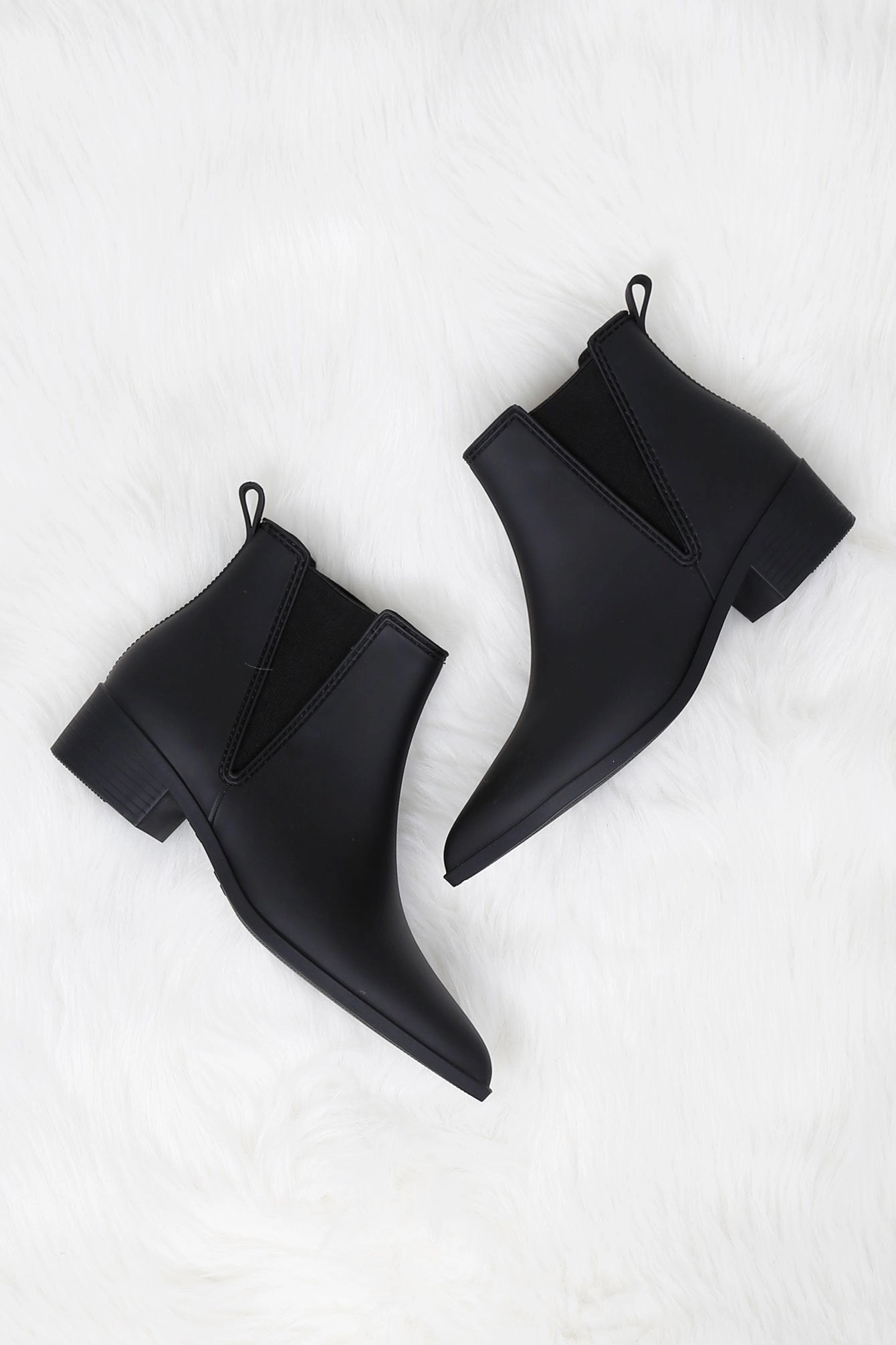 JEFFREY CAMPBELL | Mist Rainboot - Black Enhanced Leg Support ventilation channels