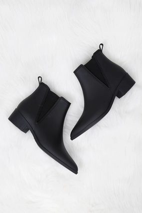 JEFFREY CAMPBELL | Mist Rainboot - Black Enhanced Leg Support ventilation channels