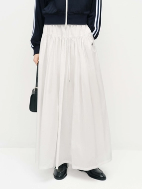 Drawstring A-line Maxi Skirt hypoallergenic material All Day Comfort