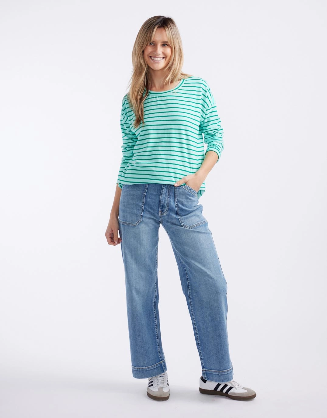 Comfortable Piece Relaxed Long Sleeve T-Shirt - Mint/Green